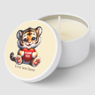 Cute thank you customizable tiger mini candle favors