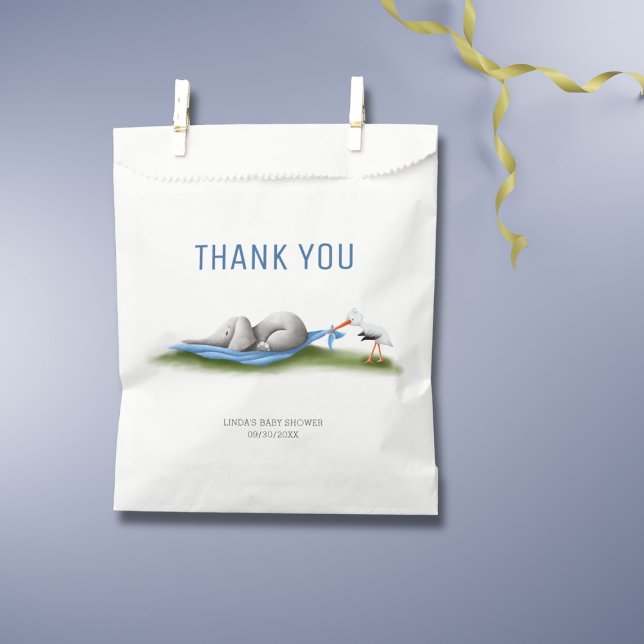 Cute Thank You Elephant Baby Shower Favor Bag (Creator Uploaded)