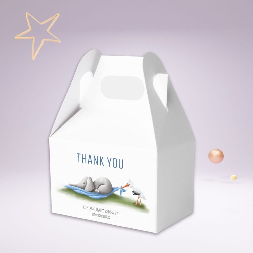 Cute Thank You Elephant Baby Shower Favor Boxes