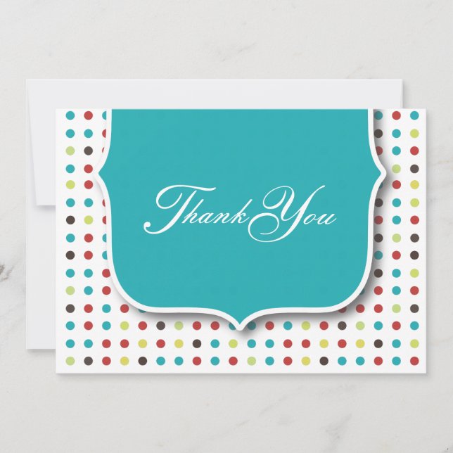 Cute Thank You Flat Card (Front)