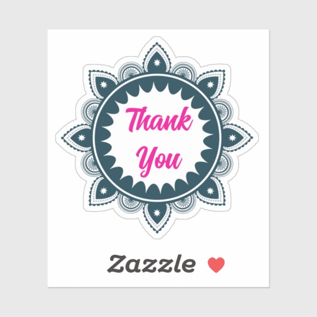 Cute Thank You floral Mandala Sticker (Sheet)