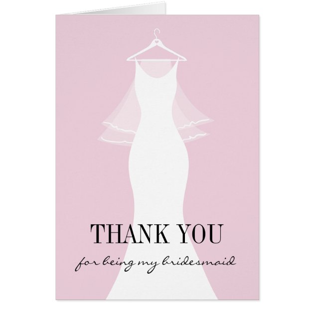 Cute Thank You For Being My Bridesmaid Cards