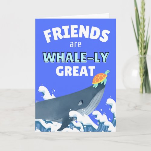 Cute Thank You for Friendship Whale and Turtle Card