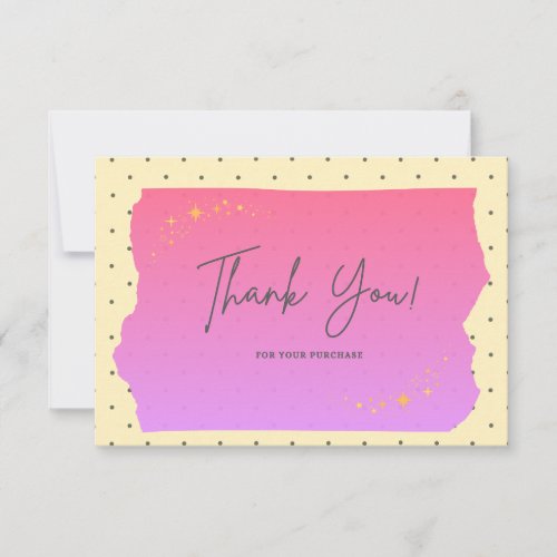 Cute Thank You For Your Purchase Card