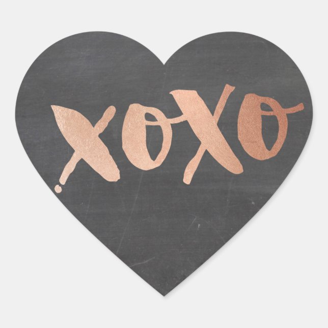 CUTE THANK YOU HEART modern rose gold chalkboard Sticker (Front)
