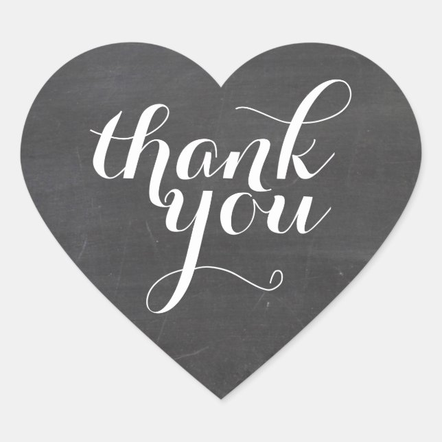 CUTE THANK YOU HEART SEAL modern plain chalkboard (Front)