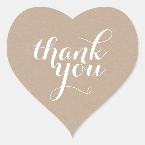 CUTE THANK YOU HEART SEAL modern plain eco kraft