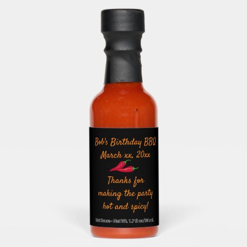 Cute Thank You Hot  Spicy Party Hot Sauce Favors