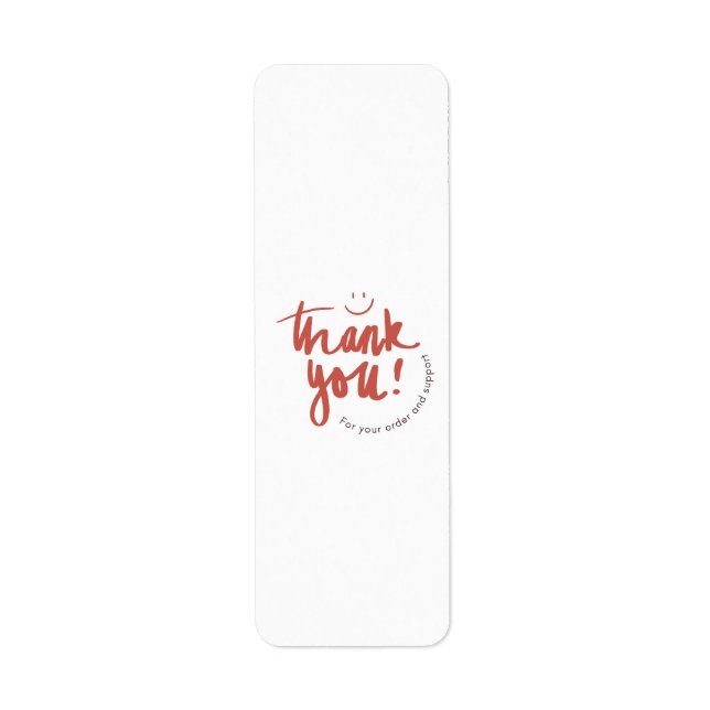 cute Thank You Return Address Label– Small Busines Label (Front)