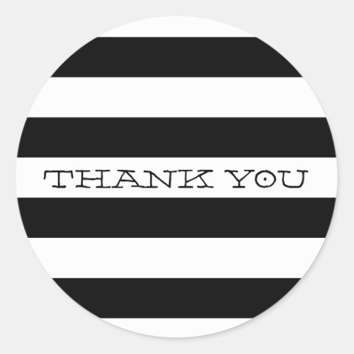 CUTE THANK YOU SEAL modern stripe simple black