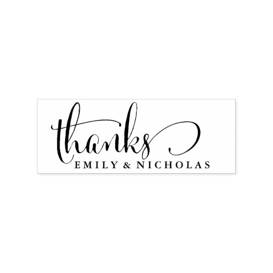 cute thank you stamp with calligraphy font zazzle com