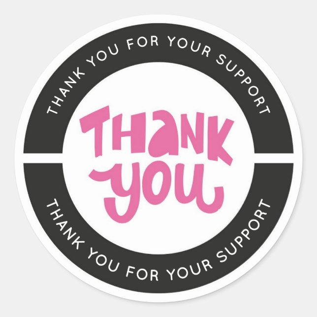 Cute Thank You Sticker Colorful and Elegant Design (Front)