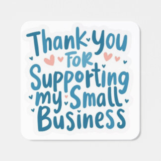 Cute Thank You Sticker for Small Business