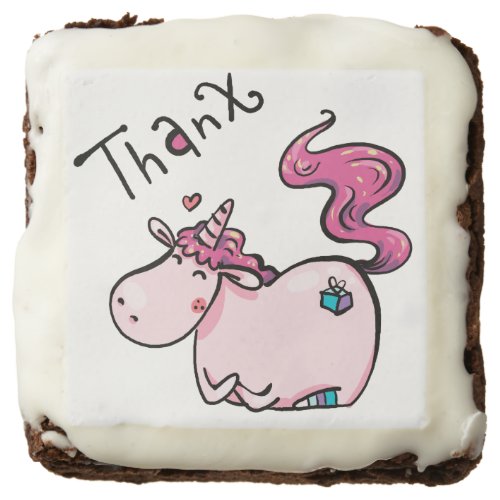 cute thank you unicorn theme Brownies baked good