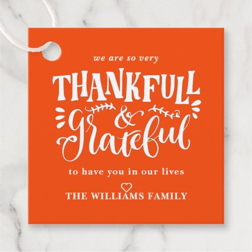 Cute Thankful Grateful Thanksgiving Treat Favor Tags