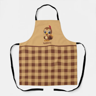 Cute Thankful Thanksgiving Turkey Apron