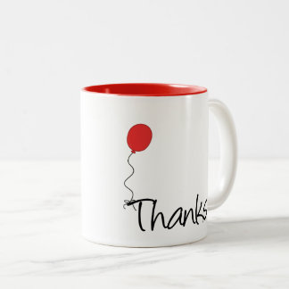 Cute "Thanks" with Red Balloon Thank You Gift Mug