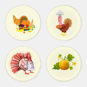 Cute Thanksgiving Coaster Set