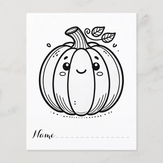 Cute Thanksgiving Coloring Pages (Front)