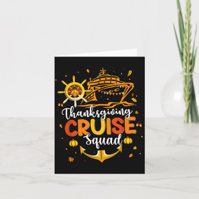 Cute Thanksgiving Cruise Squad Matching Family Vac Card (Front)