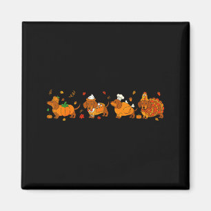 Cute Thanksgiving Dachshund Dogs Fall Gobble Prepp Magnet