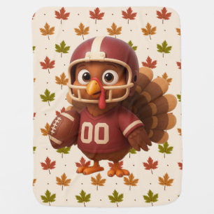 Cute Thanksgiving day football turkey Baby Blanket