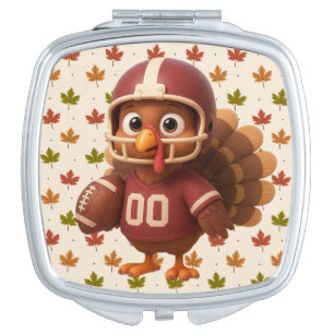 Cute Thanksgiving day football turkey Compact Mirror