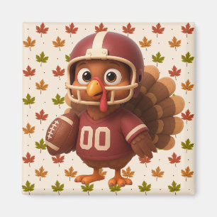 Cute Thanksgiving day football turkey Magnet