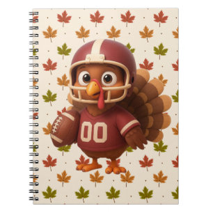 Cute Thanksgiving day football turkey Notebook