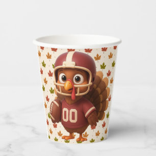 Cute Thanksgiving day football turkey Paper Cups