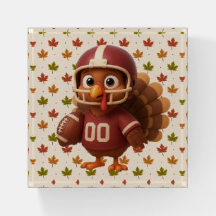 Cute Thanksgiving day football turkey Paperweight