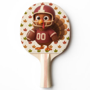Cute Thanksgiving day football turkey Ping Pong Paddle