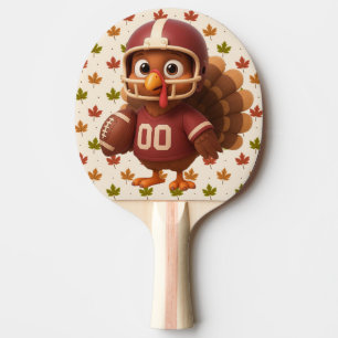 Cute Thanksgiving day football turkey Ping Pong Paddle