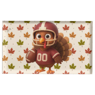 Cute Thanksgiving day football turkey Place Card Holder