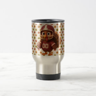 Cute Thanksgiving day football turkey Travel Mug