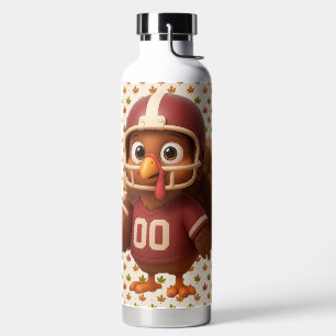 Cute Thanksgiving day football turkey Water Bottle