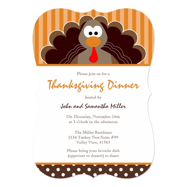 Cute Thanksgiving Dinner Invitation