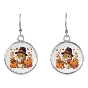 Cute Thanksgiving Dinosaur Earrings