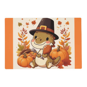 Cute Thanksgiving Dinosaur Placemat