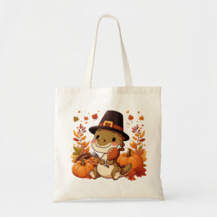 Cute Thanksgiving Dinosaur Tote Bag