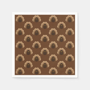 Cute Thanksgiving Fall Holiday Turkey Pattern Napkins