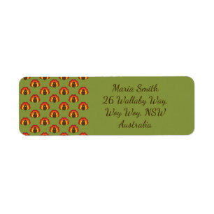 Cute Thanksgiving Fall Turkey Pattern Label