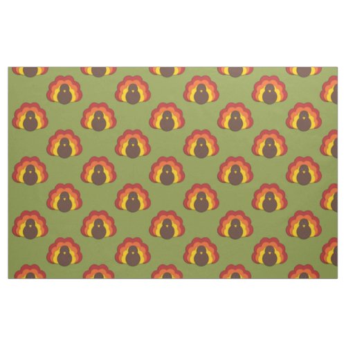 Cute Thanksgiving Fall Turkey Pattern Print Fabric