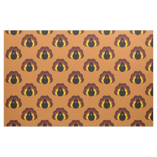 Cute Thanksgiving Fall Turkey Pattern Print Fabric