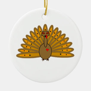 Cute Thanksgiving Friendsgiving Turkey Ceramic Ornament