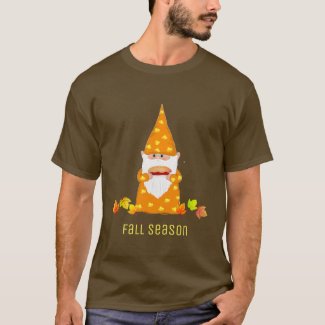 Cute Thanksgiving Gnome & Fall Leaves  T-Shirt