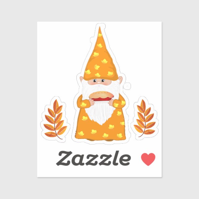 Cute Thanksgiving Gnome  Sticker (Sheet)