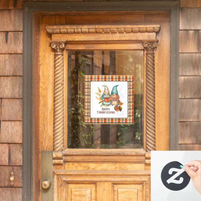 Cute Thanksgiving Gnomes   Window Cling (Home Door)