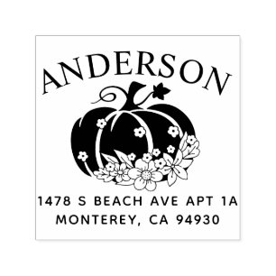 Cute Thanksgiving Halloween Pumpkin Fall Address Self-inking Stamp