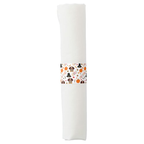 Cute Thanksgiving Pattern Gobble Give Thanks Napkin Bands